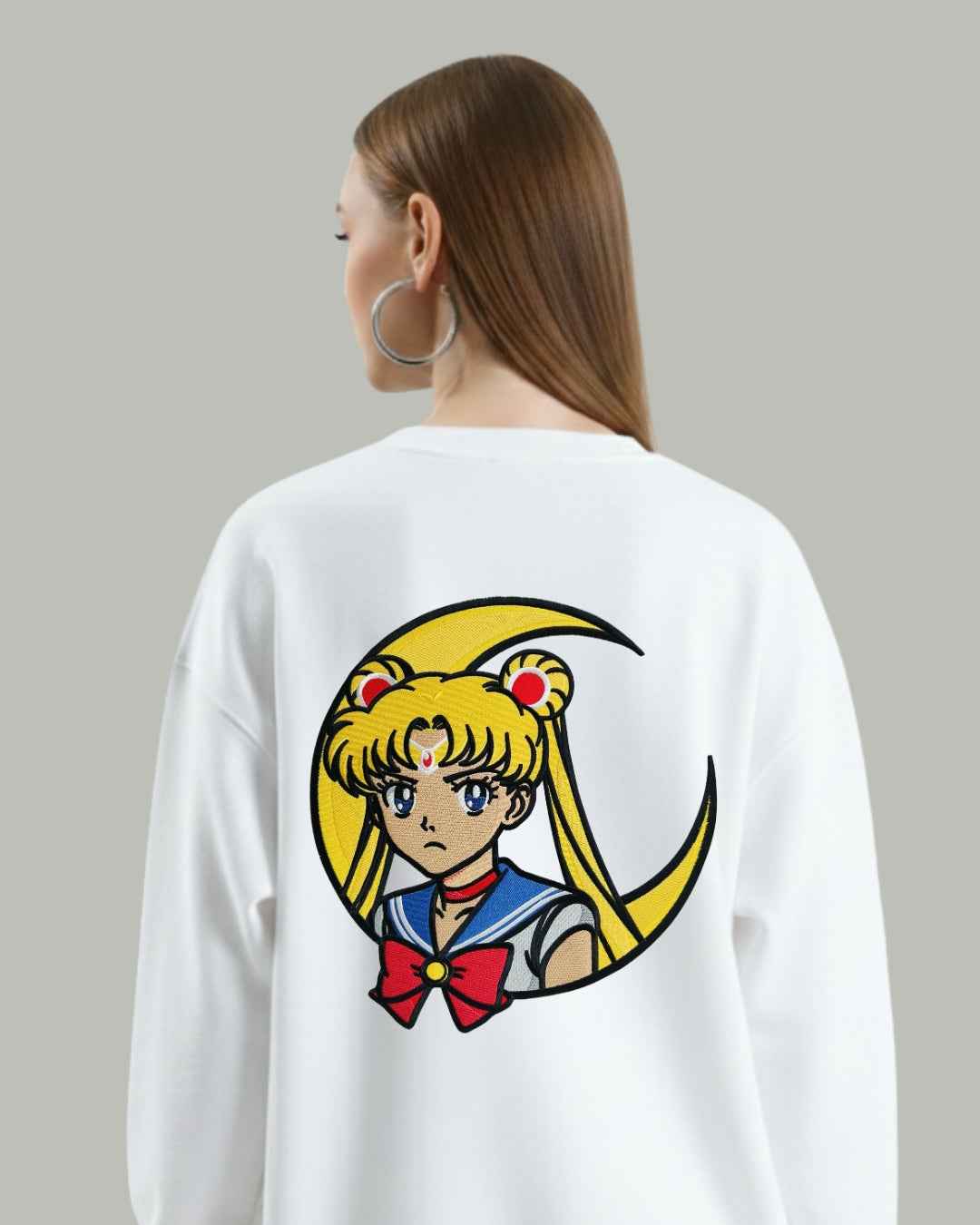 Sailor Moon Crescent Embroidered Sweatshirt