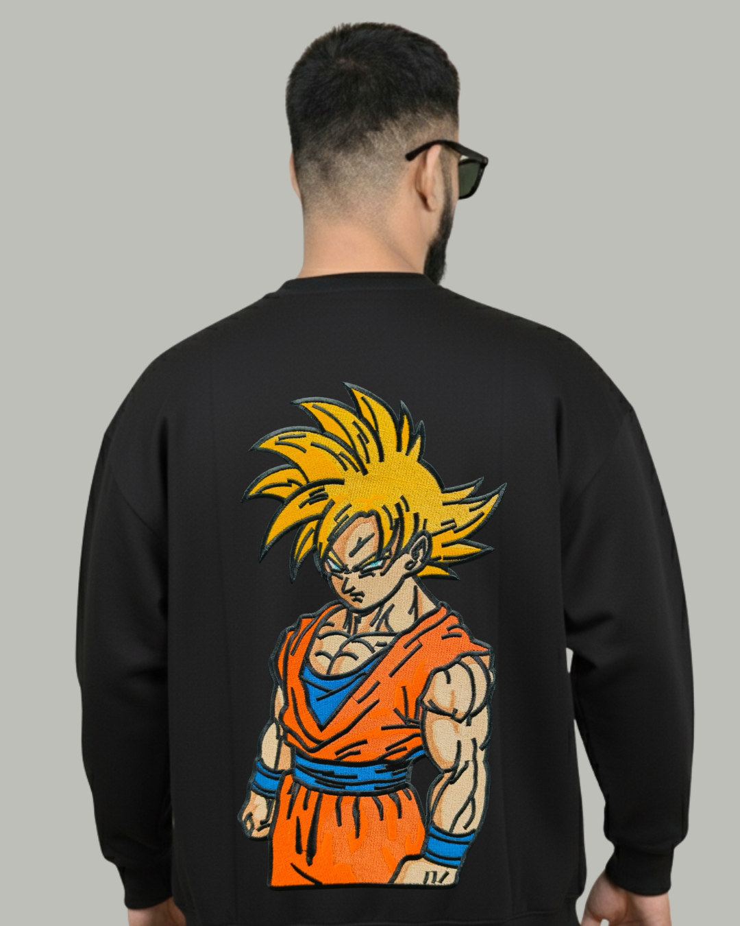 Super Saiyan Goku Embroidered Sweatshirt - Kreativ Arts Inc