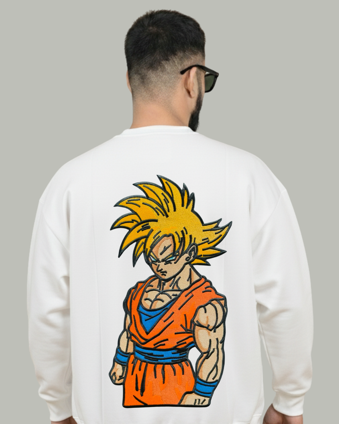 Super Saiyan Goku Embroidered Sweatshirt - Kreativ Arts Inc