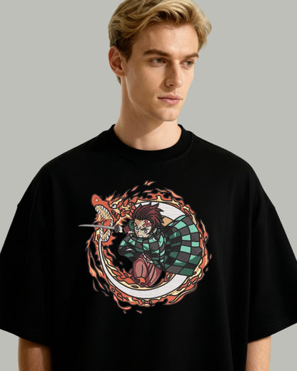 Tanjiro Embroidered Oversized T-Shirt