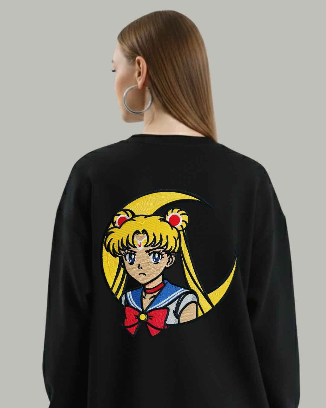 Sailor Moon Crescent Embroidered Sweatshirt