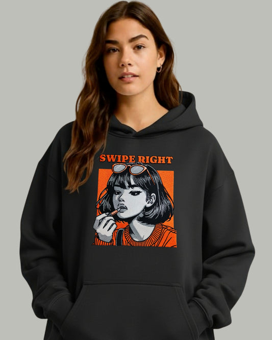 Swipe Right Women’s Embroidered Hoodie