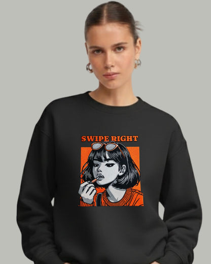 Swipe Right Women’s Embroidered Sweatshirt