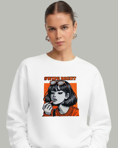Swipe Right Women’s Embroidered Sweatshirt